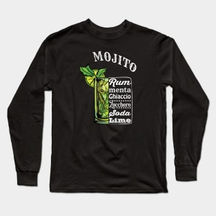 Mojito Cocktail Drink Run Menta Long Sleeve T-Shirt